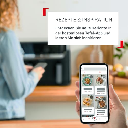 Tefal Dual Easy Fry Heißluftfritteuse 5.2L + 3.1L Schwarz EY9018