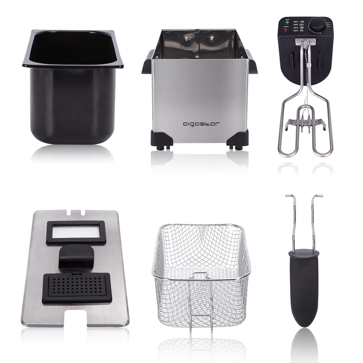 Aigostar Ushas Fritteuse 3L 2200W Edelstahl