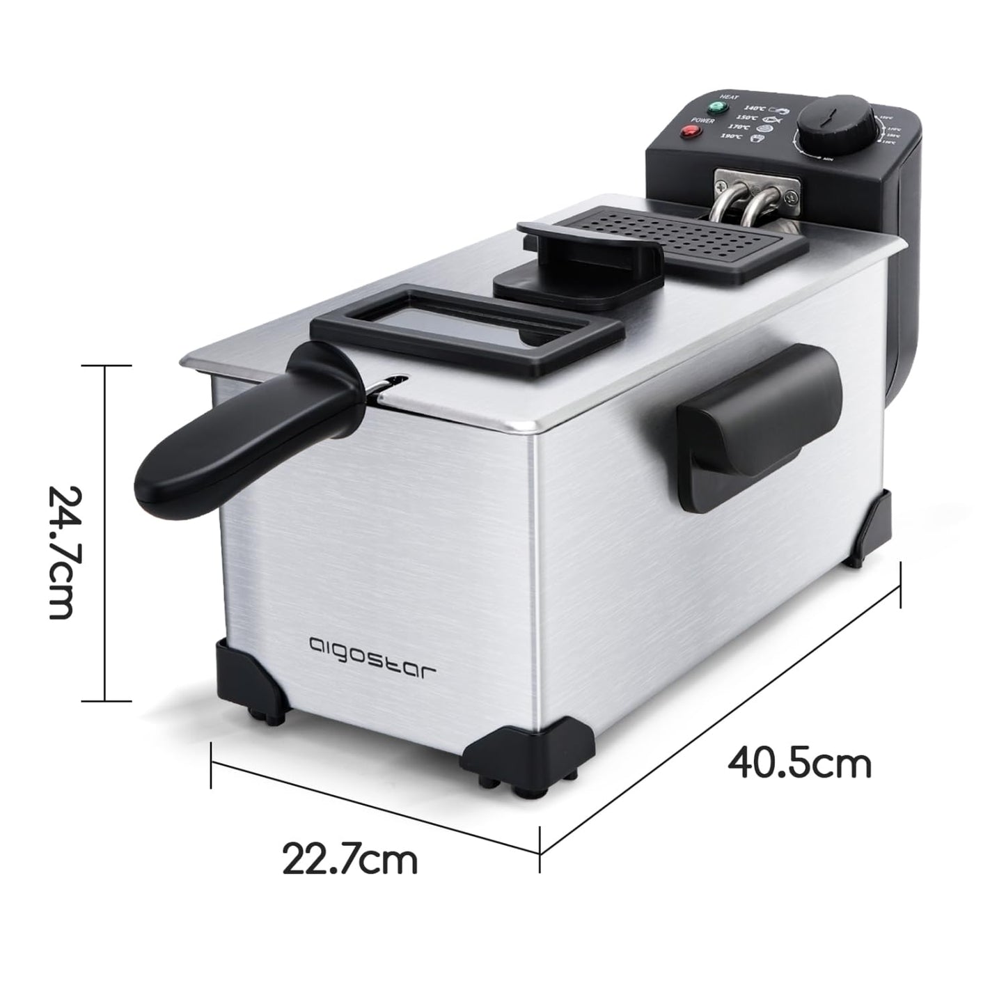 Aigostar Ushas Fritteuse 3L 2200W Edelstahl