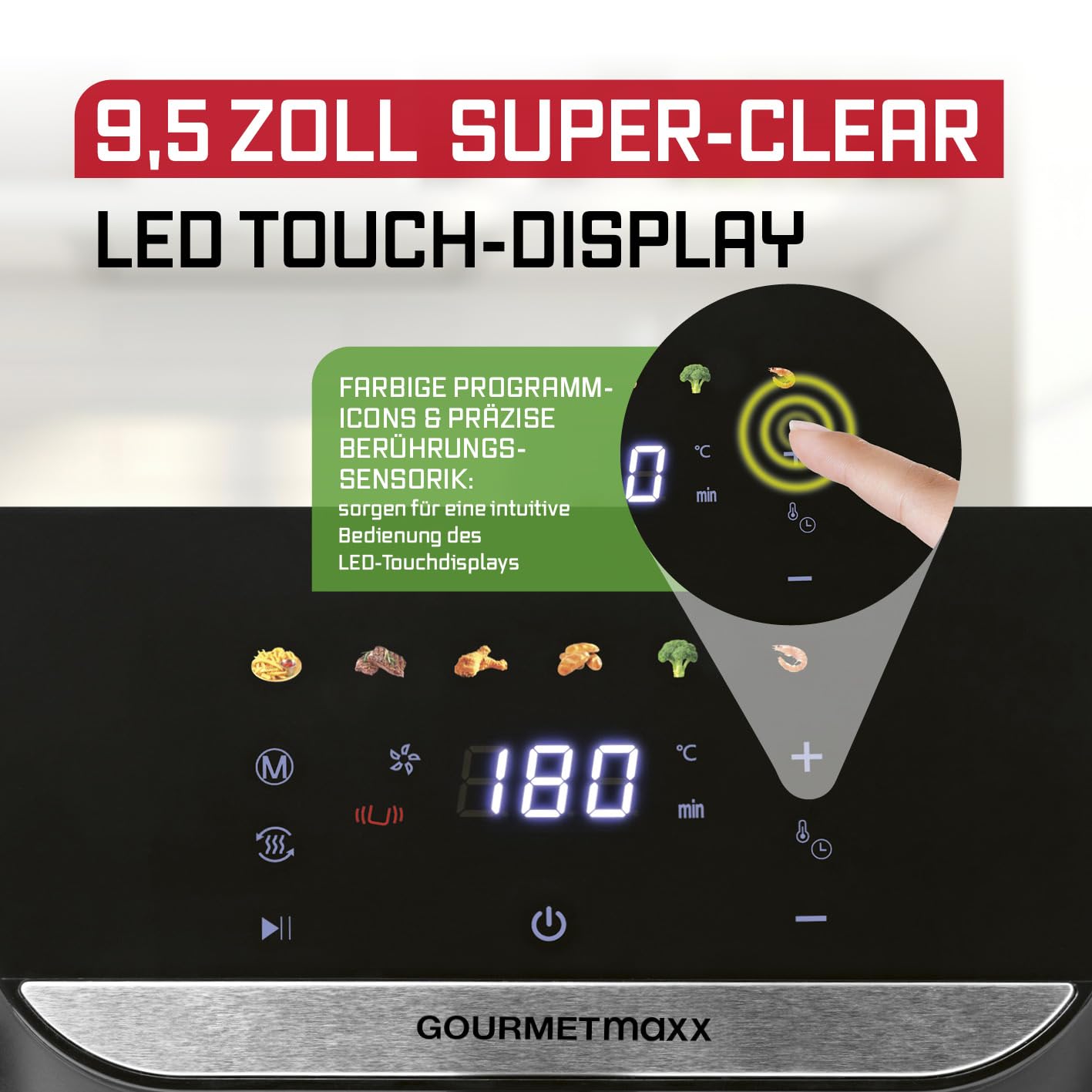 GOURMETmaxx AirGenius Heißluftfritteuse 7.5L