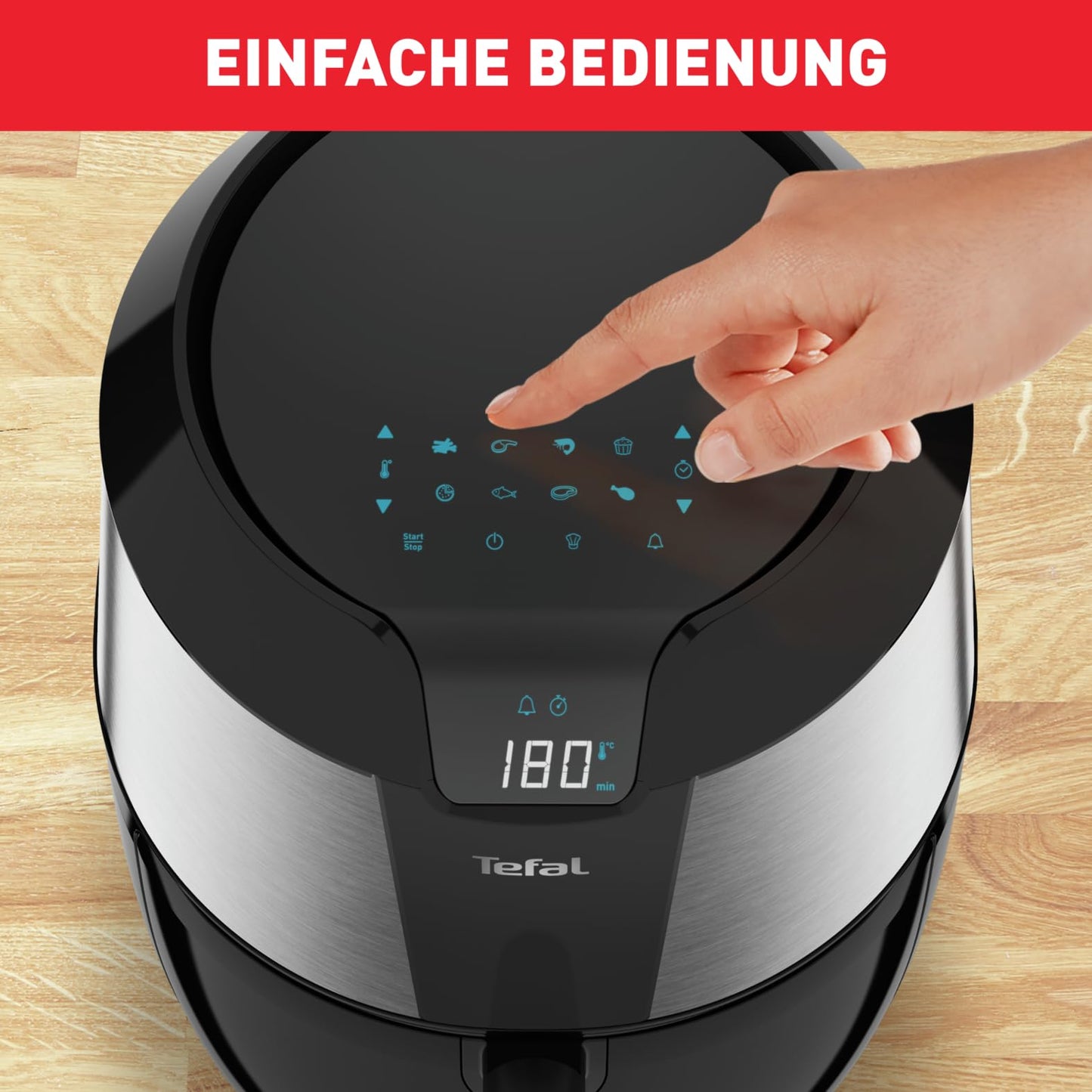 Tefal Easy Fry XXL Heißluftfritteuse 5.6L 1850W Edelstahl EY701D