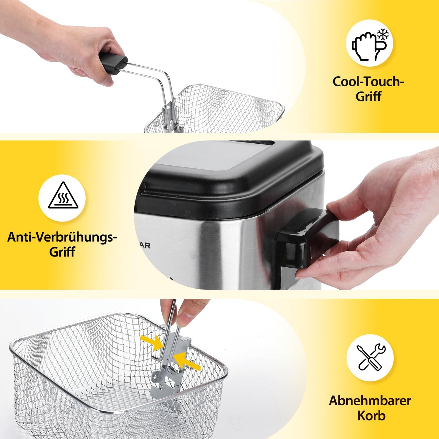 Aigostar Fritteuse 1.5L 1000W Silber