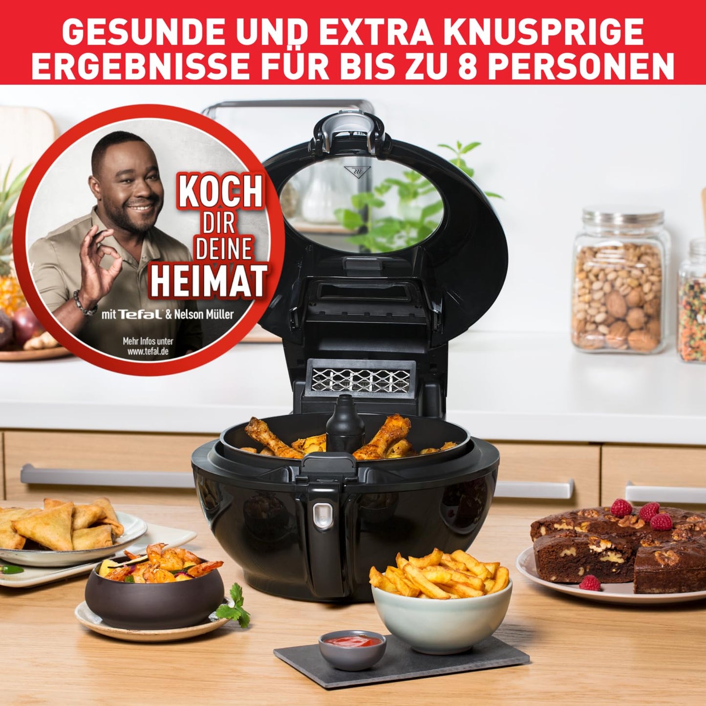 Tefal ActiFry Genius XL 2in1 Heißluftfritteuse 1.7kg Schwarz YV9708