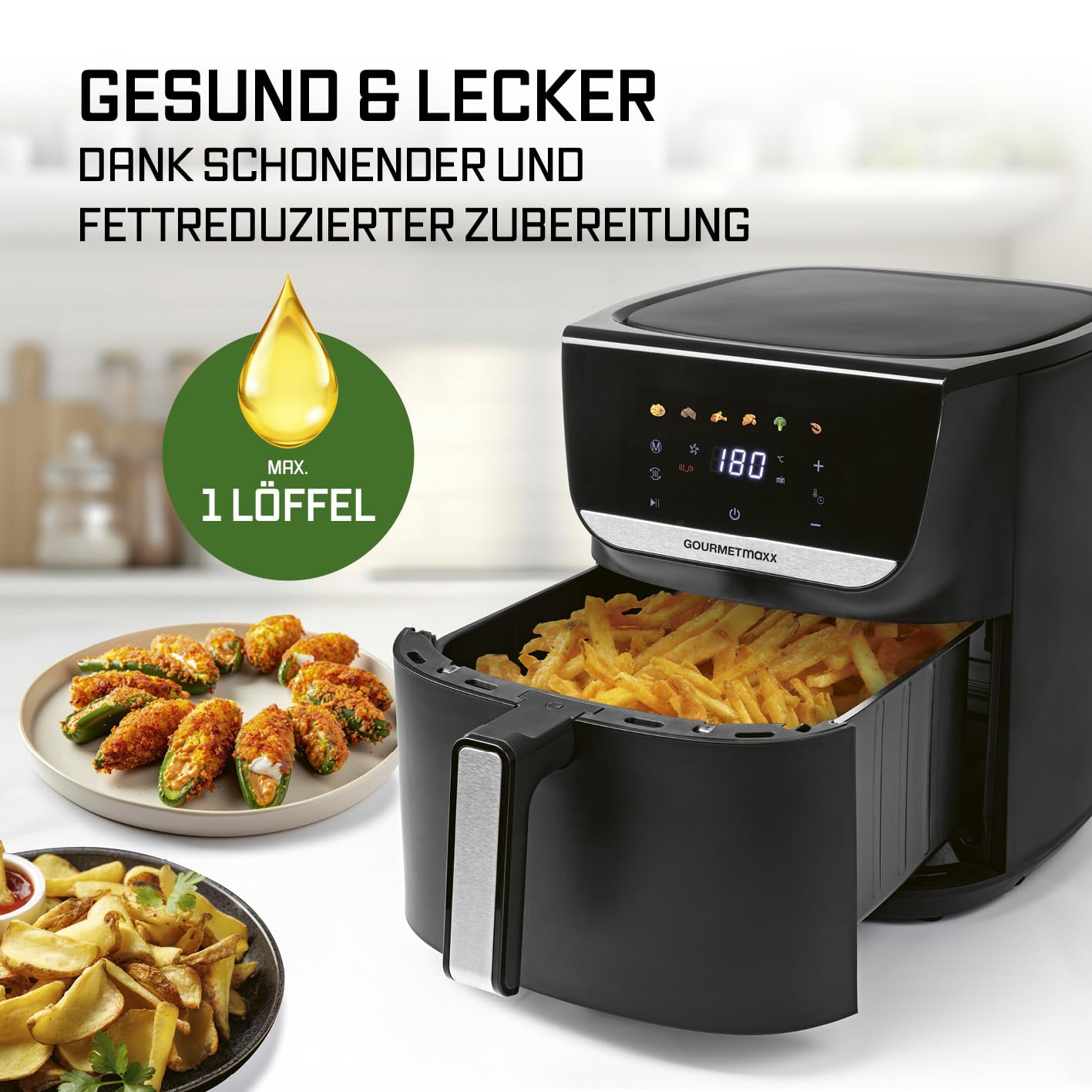 GOURMETmaxx AirGenius Heißluftfritteuse 7.5L