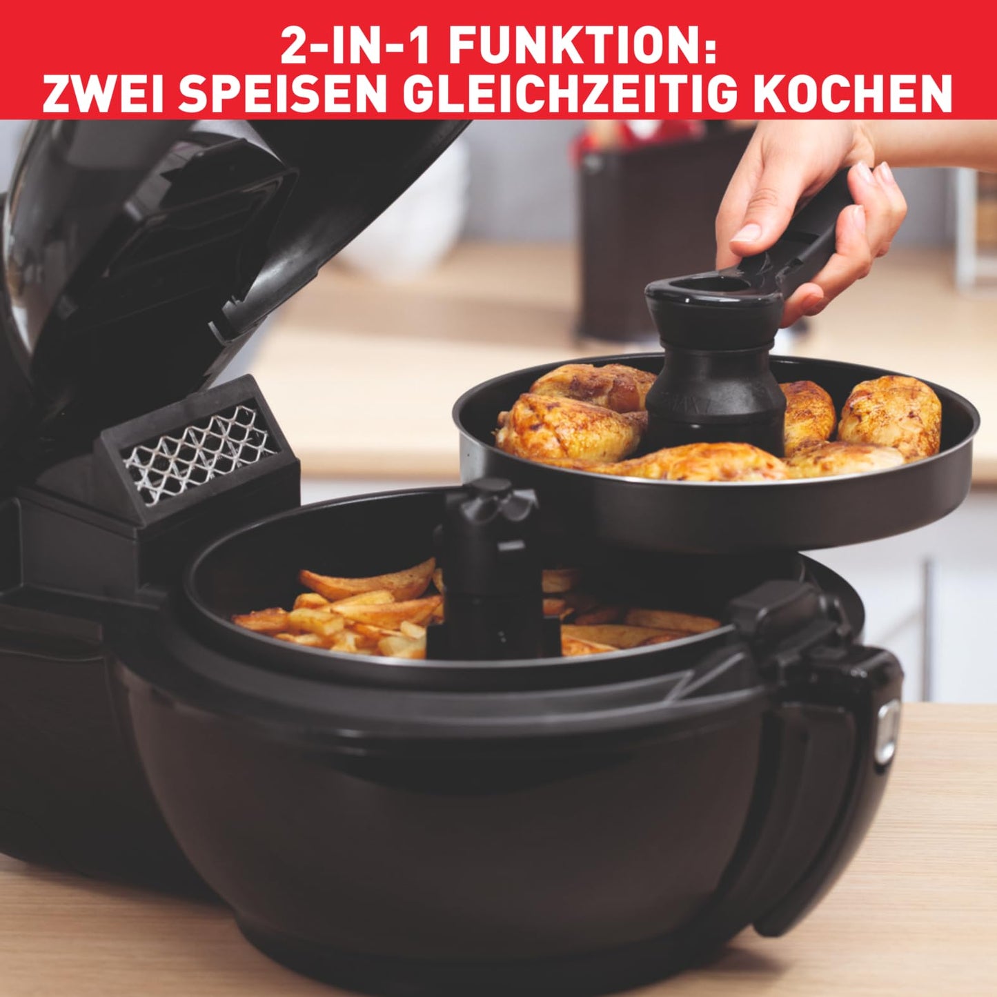 Tefal ActiFry Genius XL 2in1 Heißluftfritteuse 1.7kg Schwarz YV9708