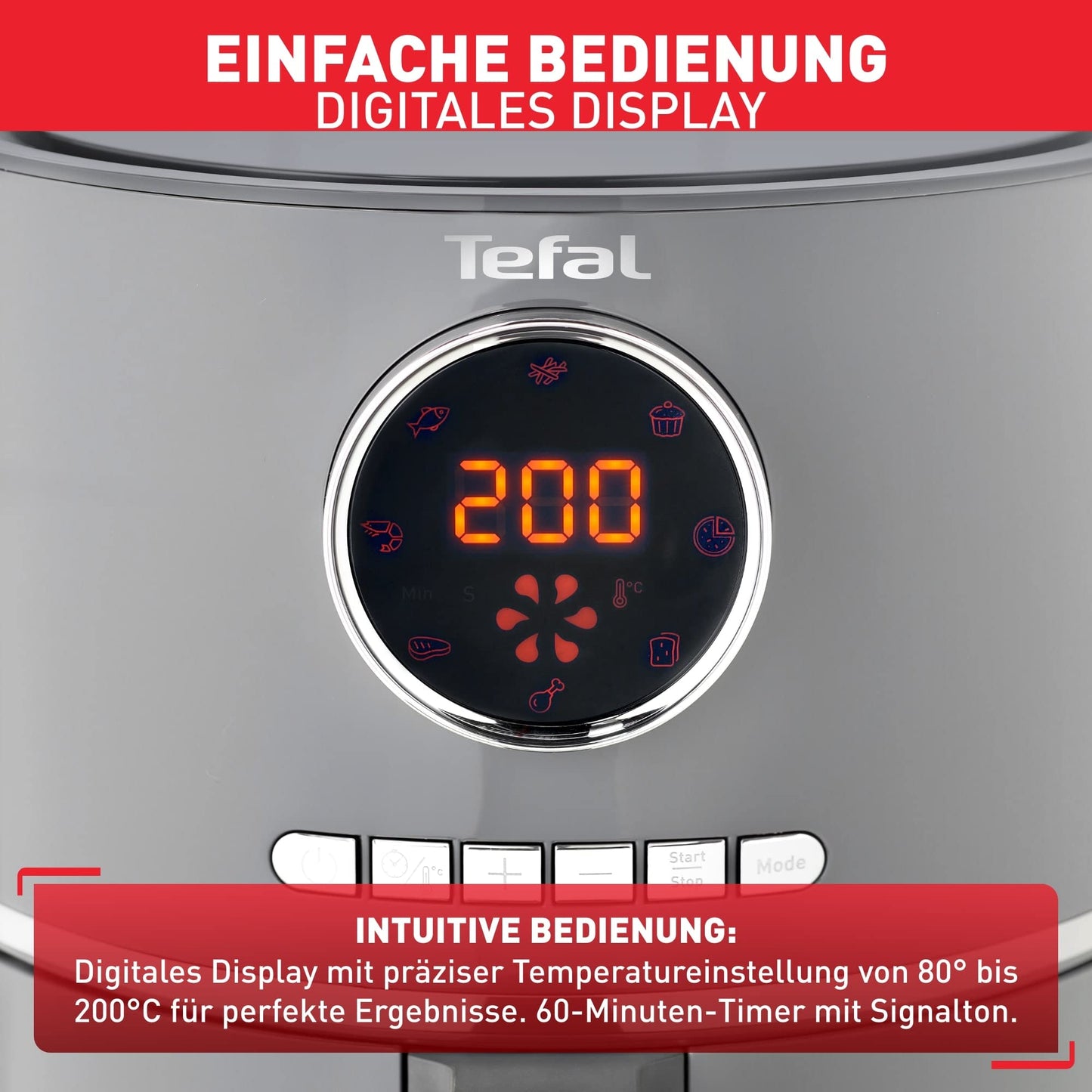 Tefal Ultra Fry Heißluftfritteuse 4.2L Grau EY111B