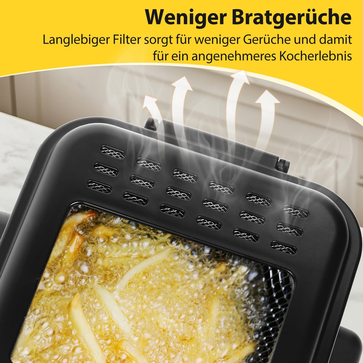 Aigostar Fritteuse 1.5L 1000W Silber