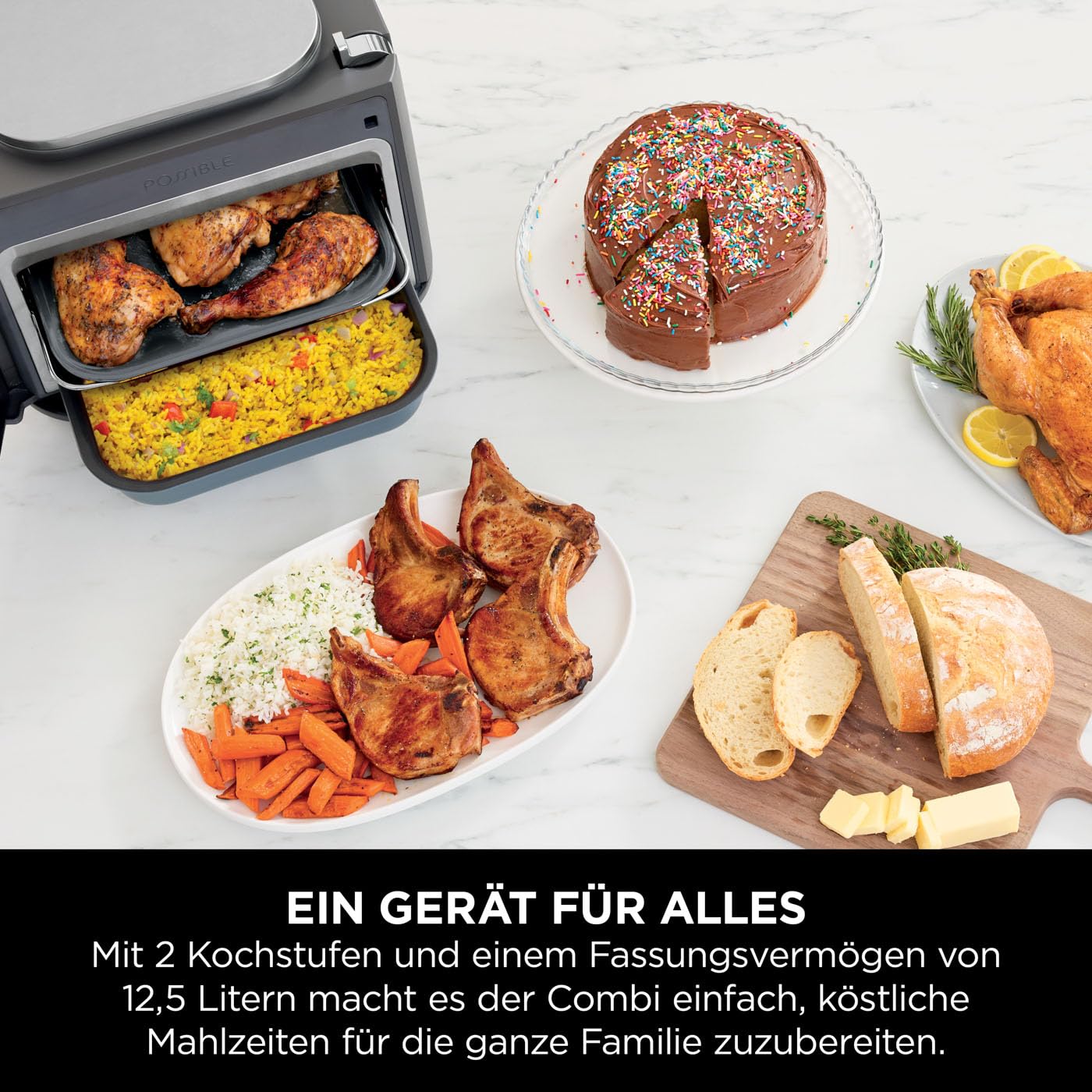 Ninja Combi 12-in-1 Multikocher & Air Fryer 6.2L Grau SFP700EU