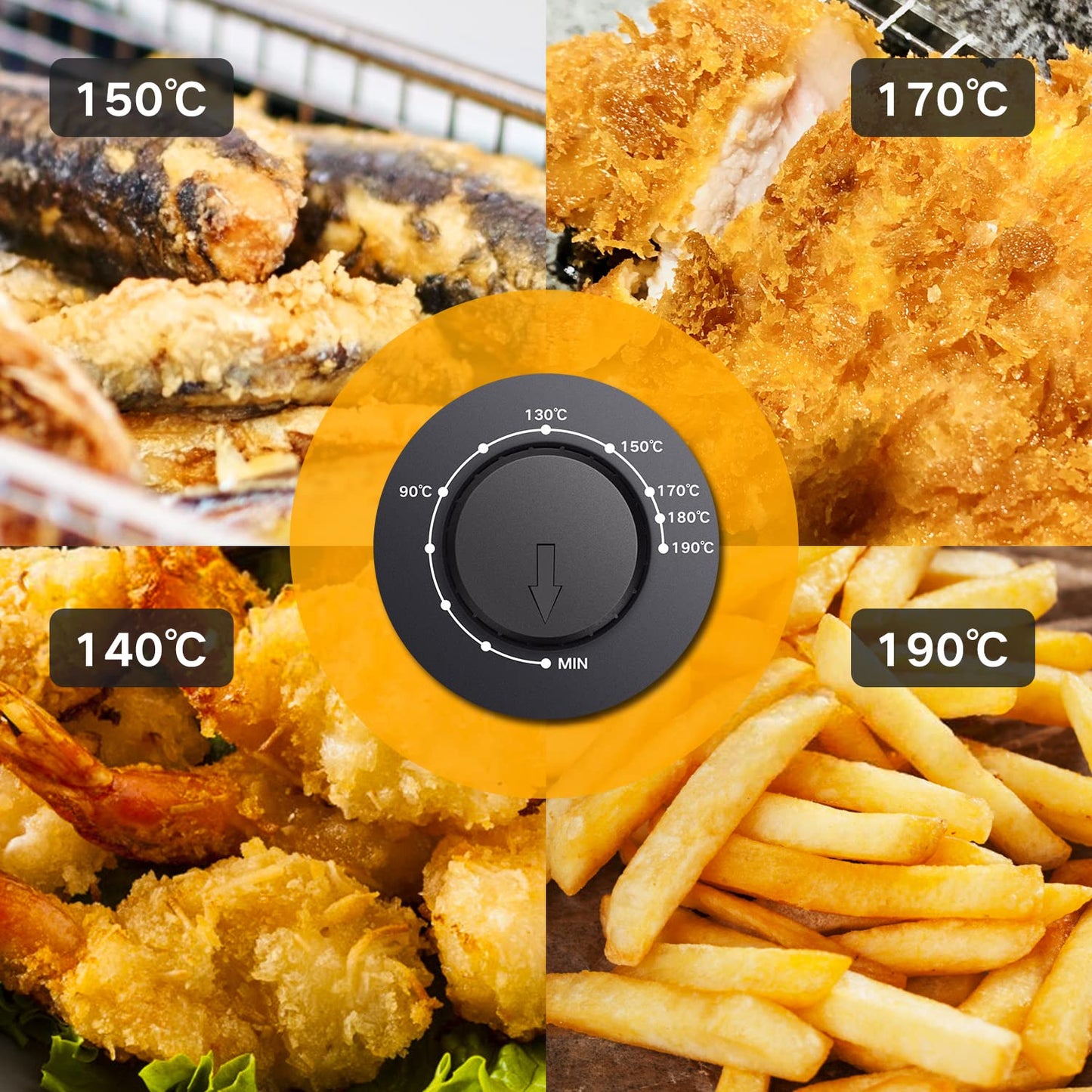 Aigostar Ushas Fritteuse 3L 2200W Edelstahl