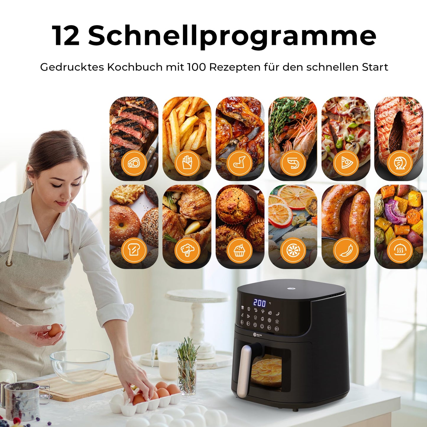 Balter Heißluftfritteuse 5.5L XXL HL-551T