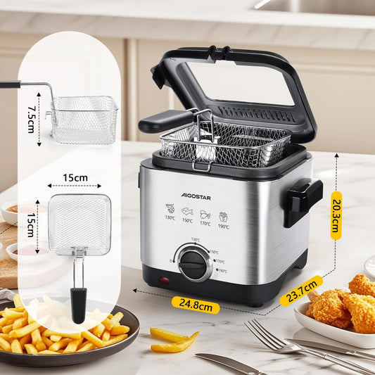 Aigostar Fritteuse 1.5L 1000W Silber