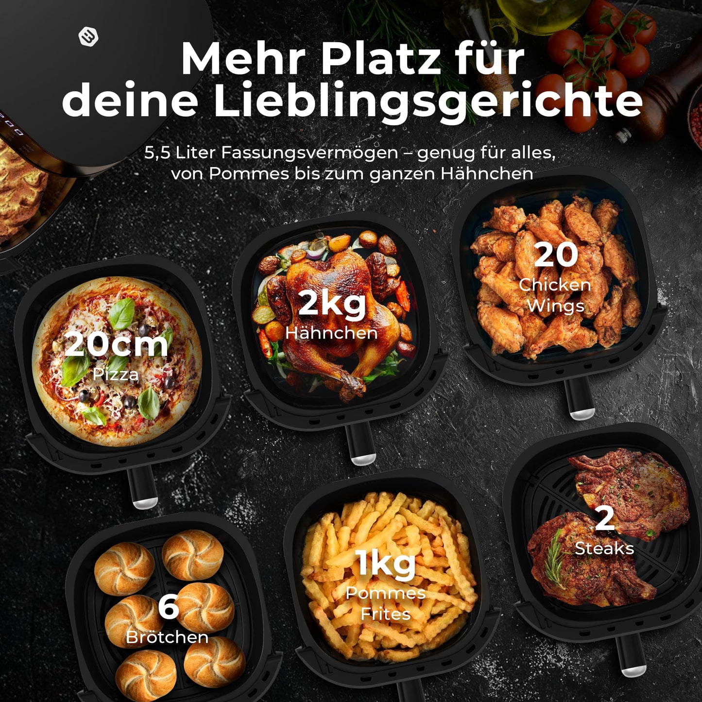 Balter Heißluftfritteuse 5.5L XXL HL-551T