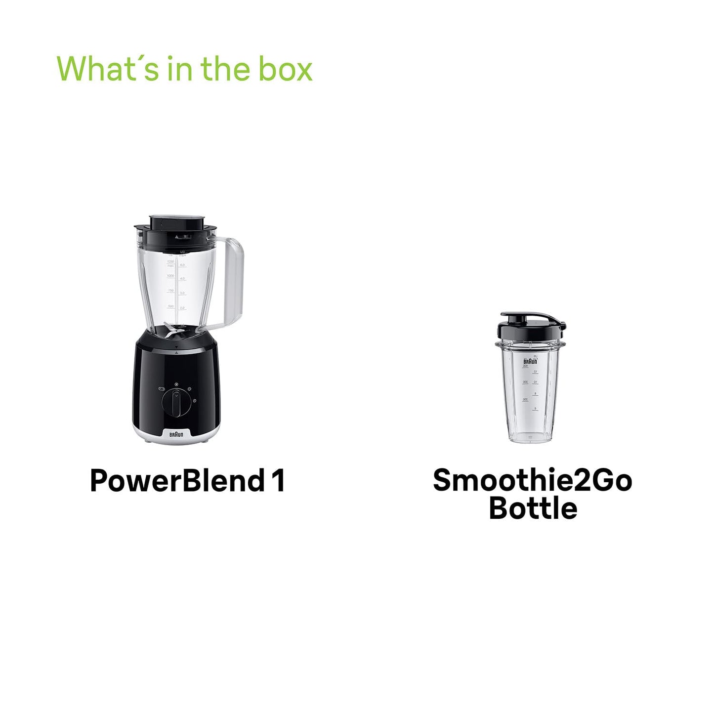 Braun PowerBlend 1 JB1051BK Standmixer 1.5L Schwarz