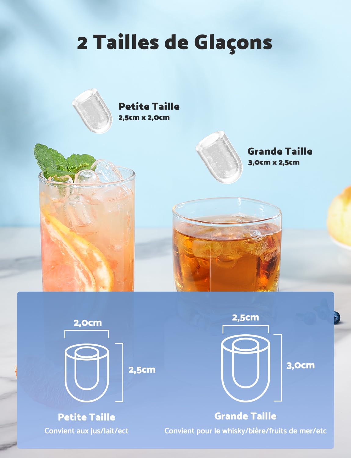 Máquina de Hielo Portátil 12 kg/24h con Asa y Cuchara