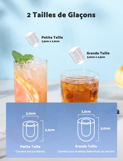 Máquina de Hielo Portátil 12 kg/24h con Asa y Cuchara