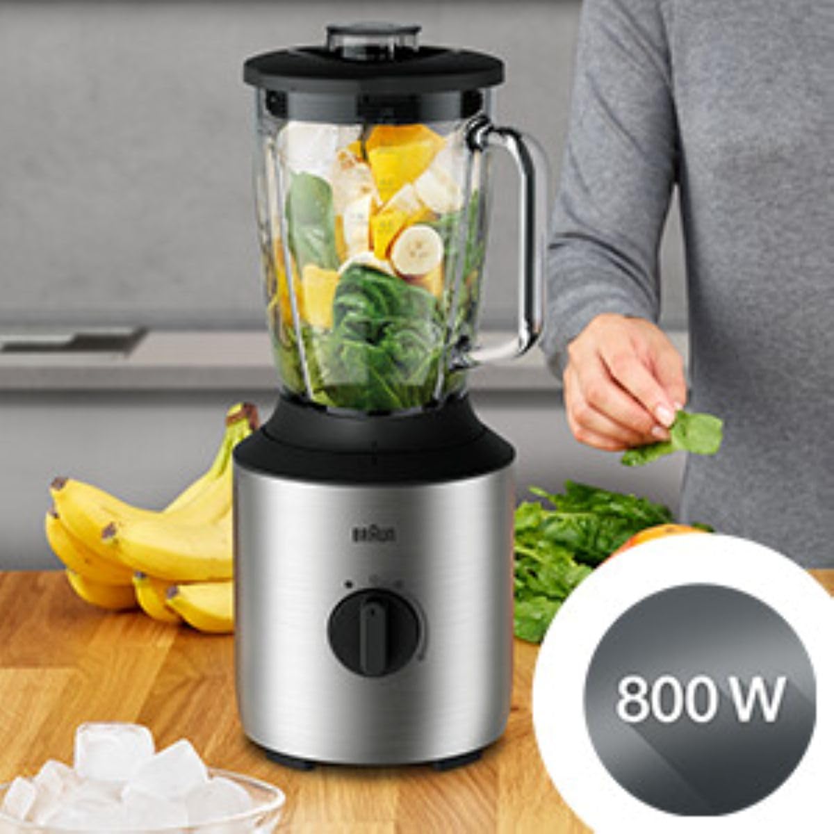 Braun PowerBlend 3 JB3272 Standmixer 1.5L 800W Edelstahl