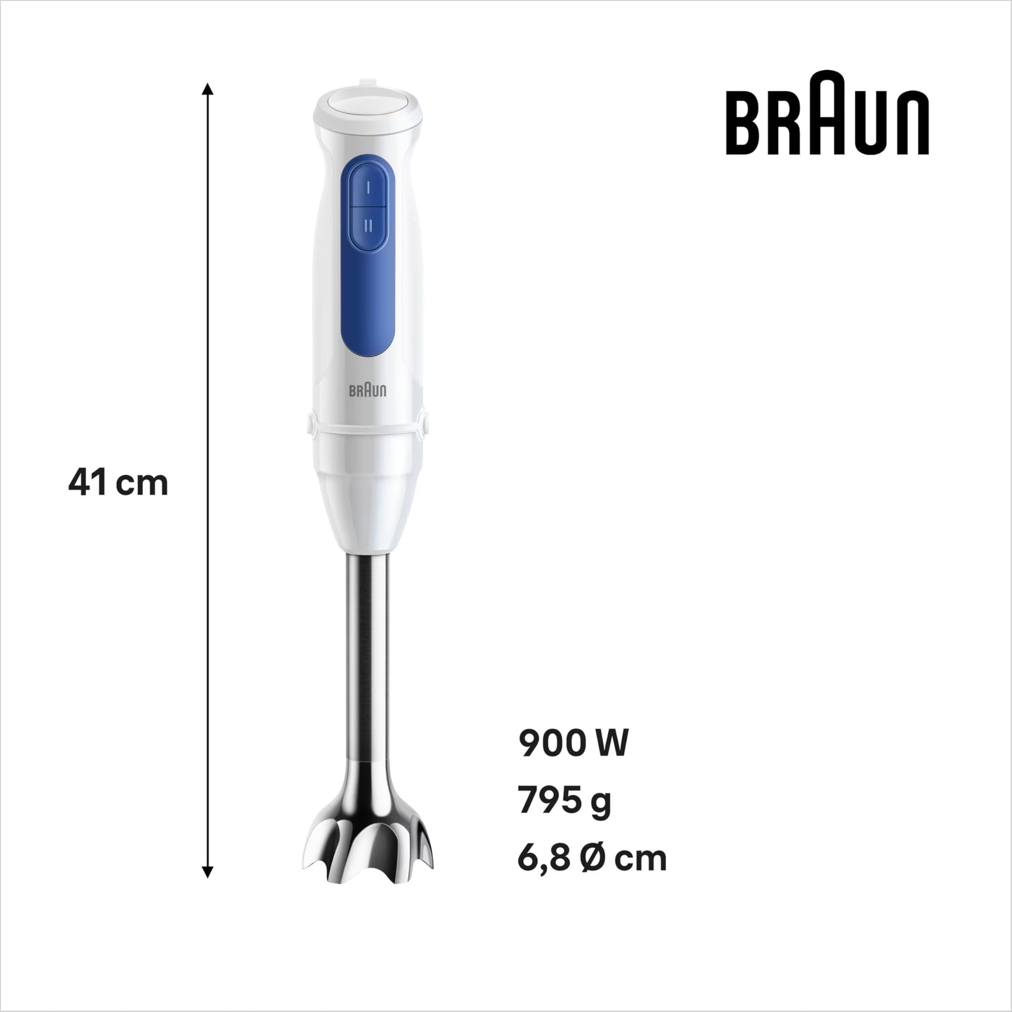 Braun Stabmixer MultiQuick 3 MQ30202M 900W Weiß