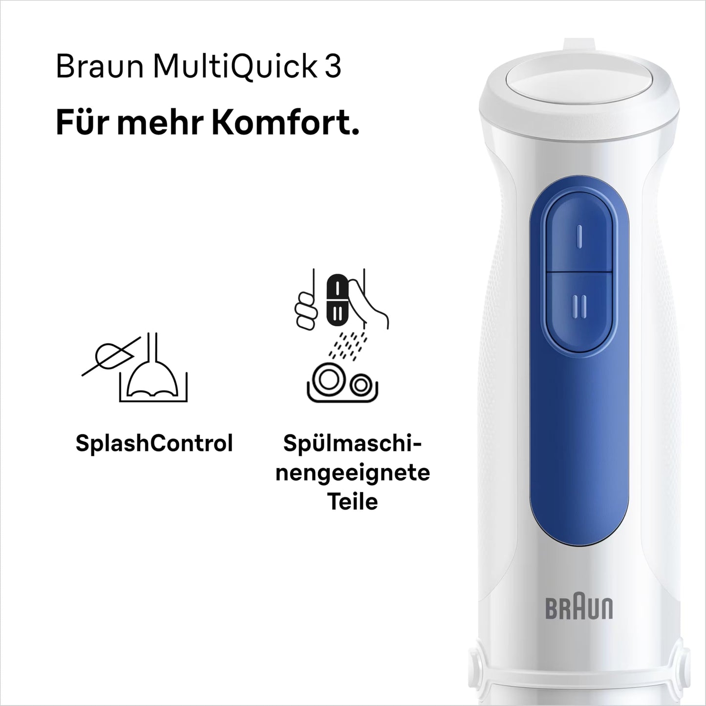 Braun Stabmixer MultiQuick 3 MQ30202M 900W Weiß