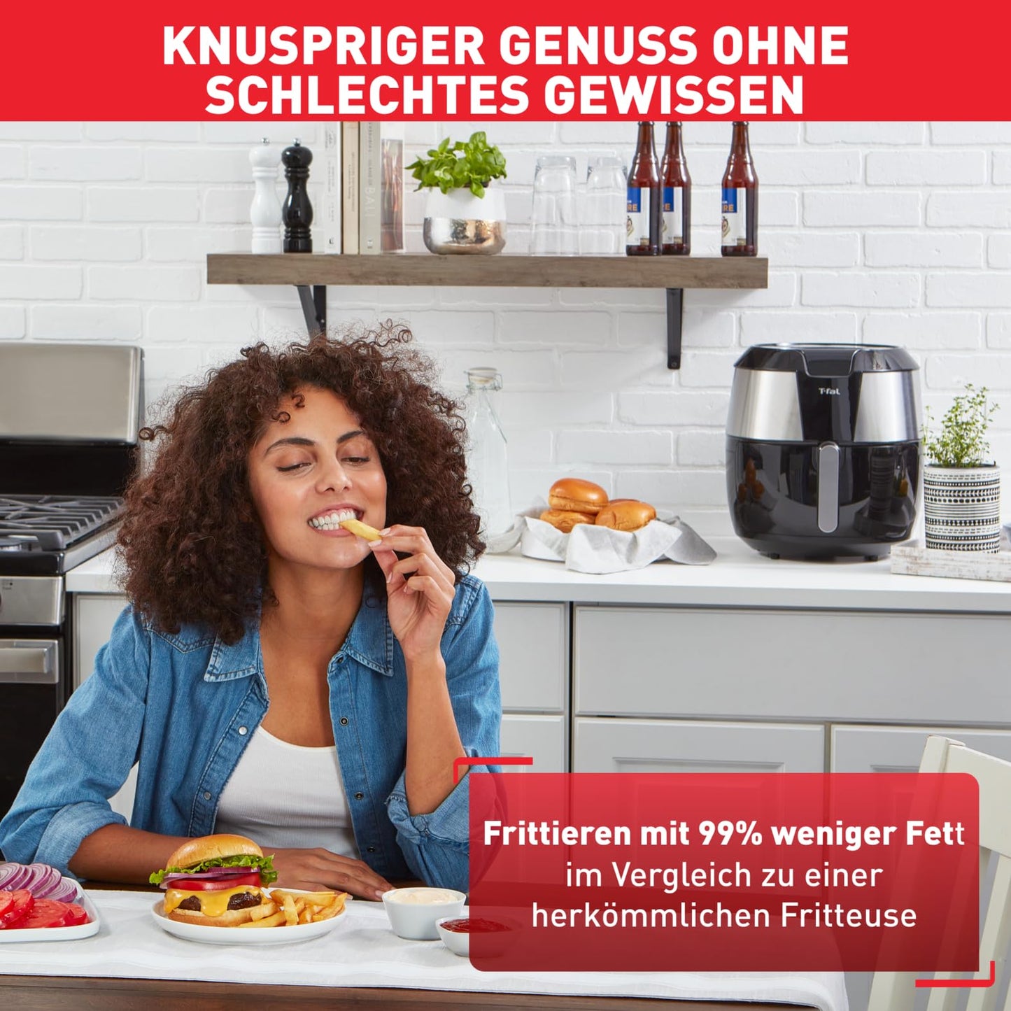 Tefal Easy Fry XXL Heißluftfritteuse 5.6L 1850W Edelstahl EY701D