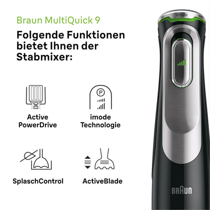 Braun MultiQuick 9 MQ9147X Stabmixer 1200W Schwarz/Edelstahl