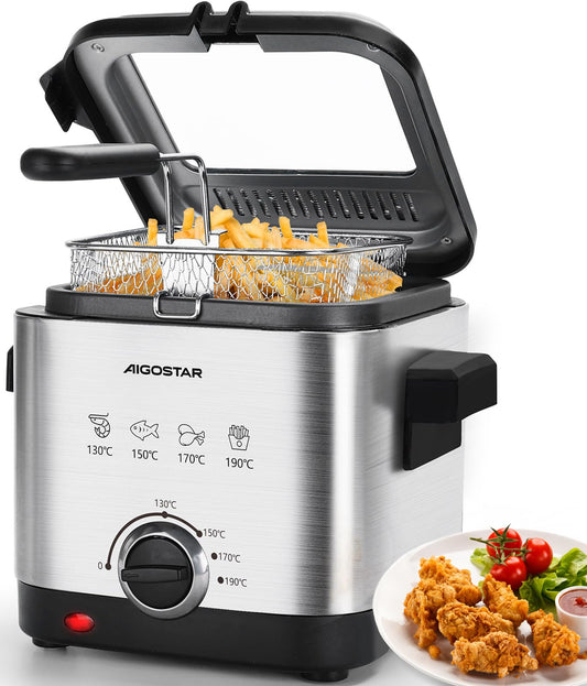 Aigostar Fritteuse 1.5L 1000W Silber