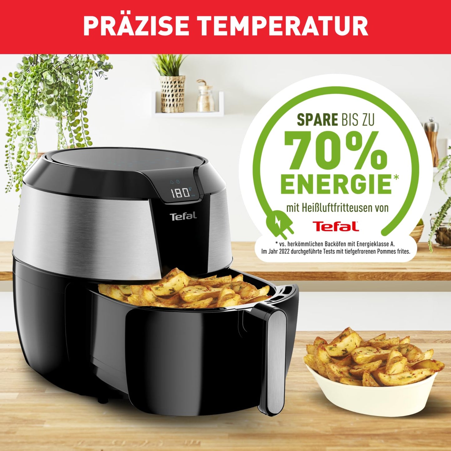 Tefal Easy Fry XXL Heißluftfritteuse 5.6L 1850W Edelstahl EY701D