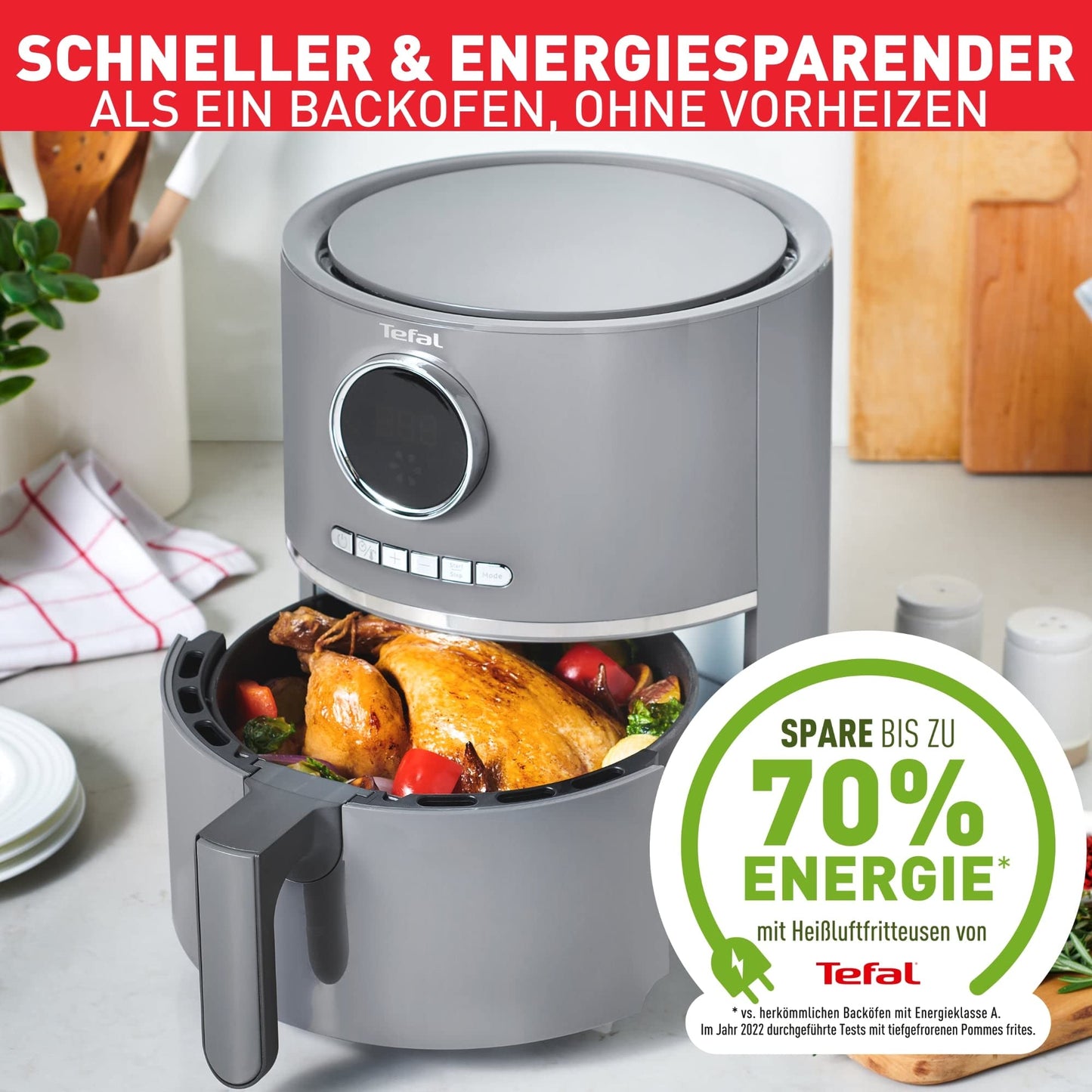 Tefal Ultra Fry Heißluftfritteuse 4.2L Grau EY111B