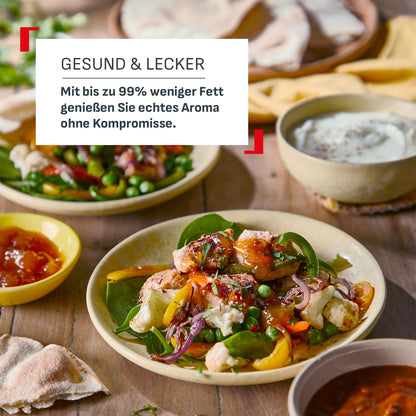 Tefal Dual Easy Fry Heißluftfritteuse 5.2L + 3.1L Schwarz EY9018